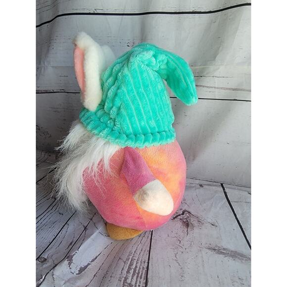 Kaisiyang Bunny Gnome, Tie Dye, Mint Green Hat Easter, Plush, Stuffed Animal 10” - Picture 3 of 7